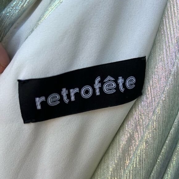Retrofete Andrea Dress in iridescent ombré rainbow - Picture 5 of 7